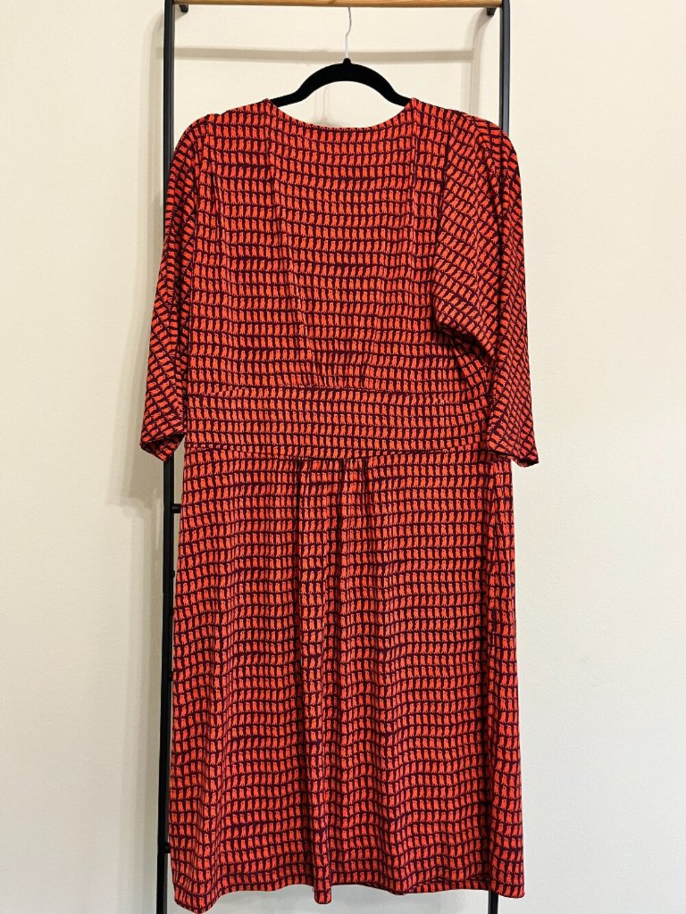 Coldwater Creek Understated Bird Print Cowl Neck Coquette Midi Dress 16 - Picture 5 of 9